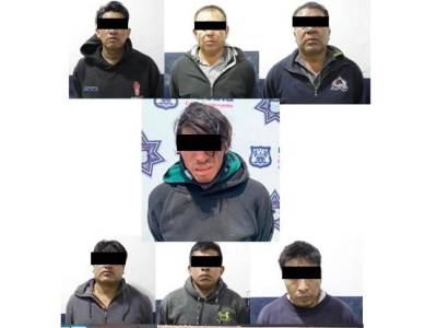 SSC de Puebla detuvo a ocho hombres por robo de cable de telecomunicaciones