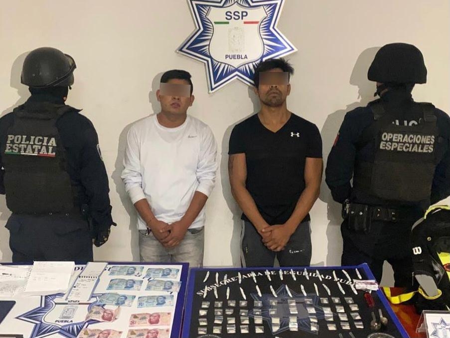 Dos presuntos distribuidores de droga, capturados por Policía Estatal