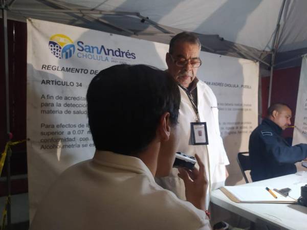 Para salvar vidas, continúa vigente operativo alcoholímetro en San Andrés Cholula