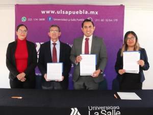 Firman convenio de colaboración COBAEP y La Salle Puebla