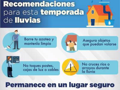 Emite Protección Civil de San Andrés Cholula recomendaciones por temporada de lluvias