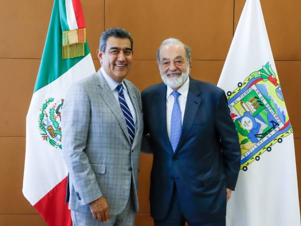 Sergio Salomón se reúne con Carlos Slim, abordan revitalización de espacios públicos