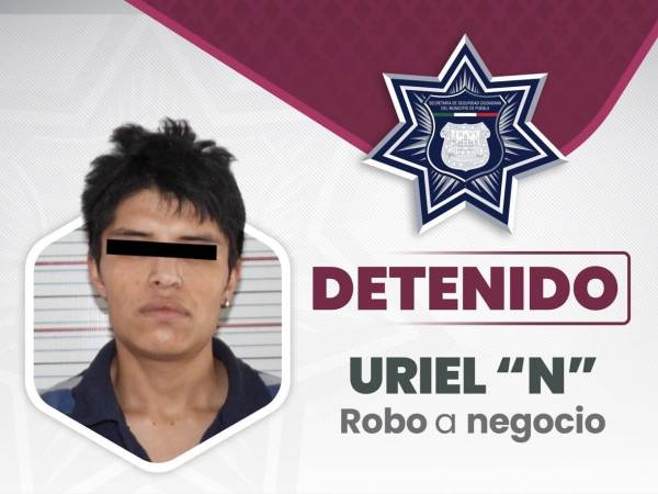 Policía de la Ciudad detiene a Uriel “N” por su probable responsabilidad de robo a negocio