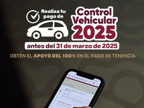 Hoy inicia pago del Control Vehicular 2025