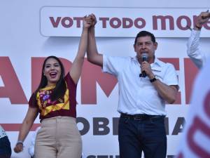 Ante más de 10 mil cholultecas y con el respaldo de Alejandro Armenta, Tonantzin Fernández encabeza su gran cierre de campaña en San Pedro Cholula