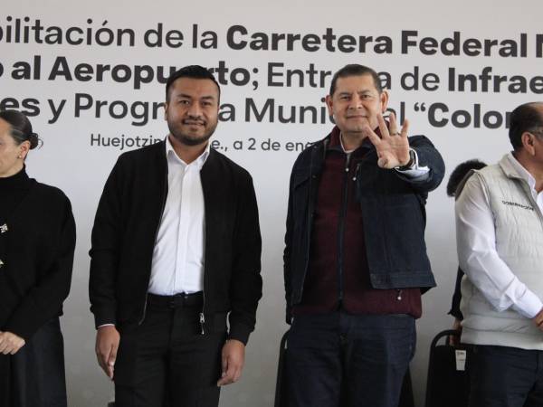 Alejandro Armenta y Roberto Solís dan banderazo a obras de Infraestructuravial, educativa y comunitaria en Huejotzingo