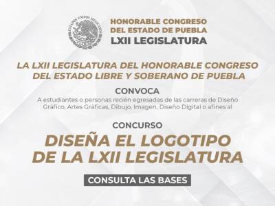 Emite Congreso del Estado convocatoria para diseñar logotipo de la LXII Legislatura