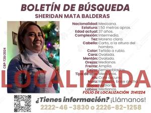 Localizan a Sheridan Mata en Ciudad de México