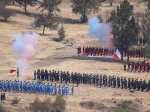 Escenifica personal de SEDENA la Batalla de Puebla