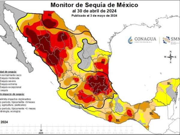 Reportan 193 municipios con sequía moderada a sequía extrema