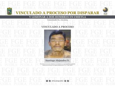 Vinculado a proceso por disparar y lesionar a dos hombres en Chietla