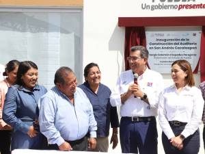 Inaugura Sergio Salomón construcción del Auditorio de San Andrés Cacaloapan