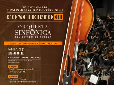 Alista Cultura conciertos de otoño de la Orquesta Sinfónica de Puebla