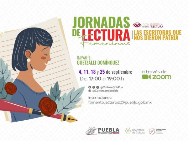 Desarrollará Cultura jornada literaria &quot;Las escritoras que nos dieron patria&quot;