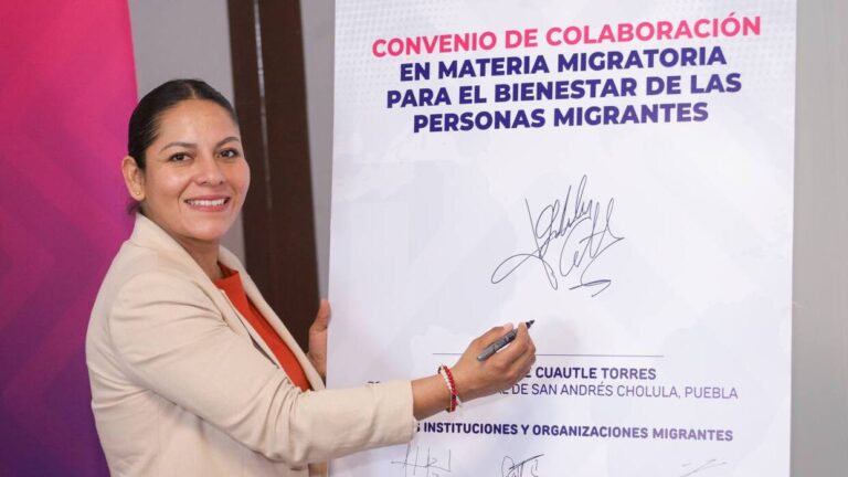 Impulsa Lupita Cuautle convenio en apoyo a migrantes y sus familias