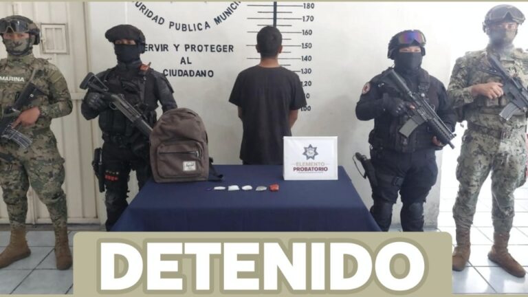 Policía de San Pedro Cholula y Marina detienen a probable narcomenudista