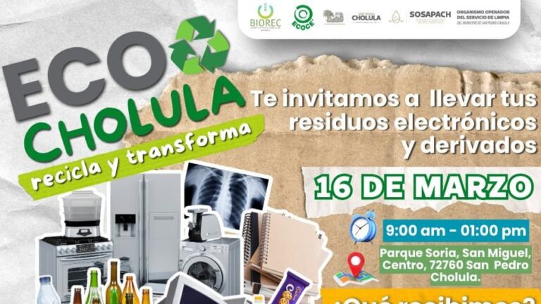 Invita SOSAPACH a la segunda edición de EcoCholula