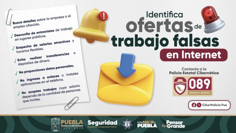 Alerta SSP sobre ofertas de trabajo falsas en Internet