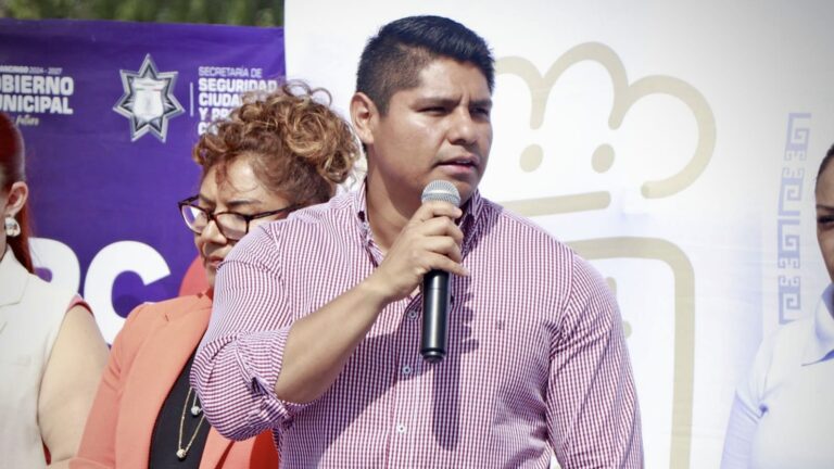 Pone en marcha Omar Muñoz primer “Arco Naranja” en Cuautlancingo