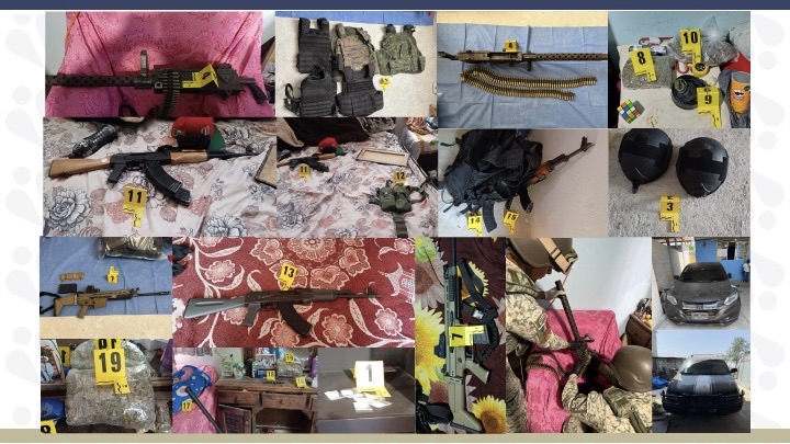 Aseguran FGE y SSP armamento de alto poder en casa de seguridad