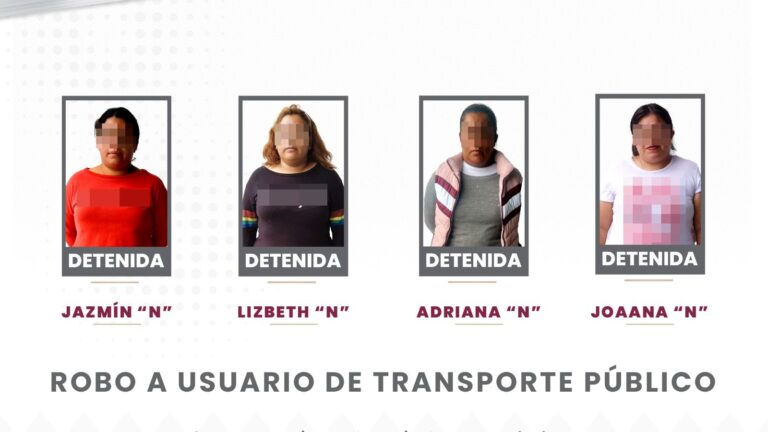 Asegura SSC a cuatro mujeres como presuntas responsables de robo a usuario de transporte público