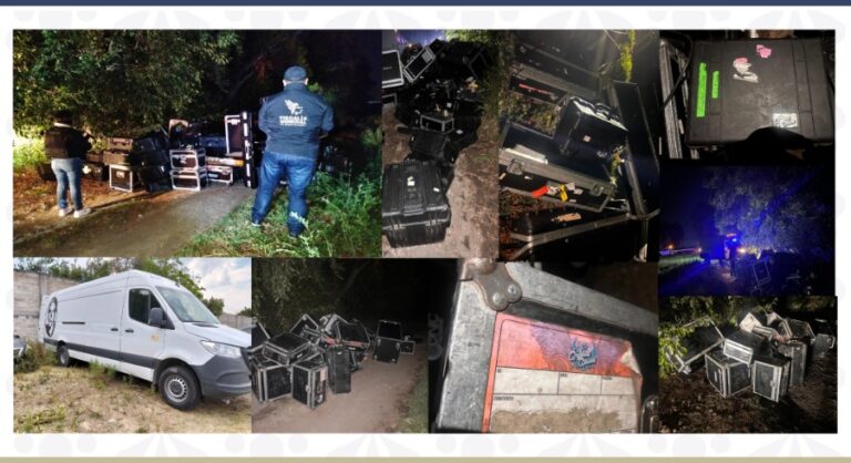 Recupera la Fiscalía General del Estado de Puebla en San Martín Texmelucan equipo robado de grupo musical