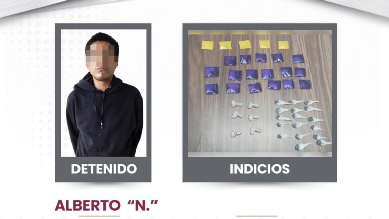 Aseguran Policías de la Ciudad a persona en posesión de enervantes