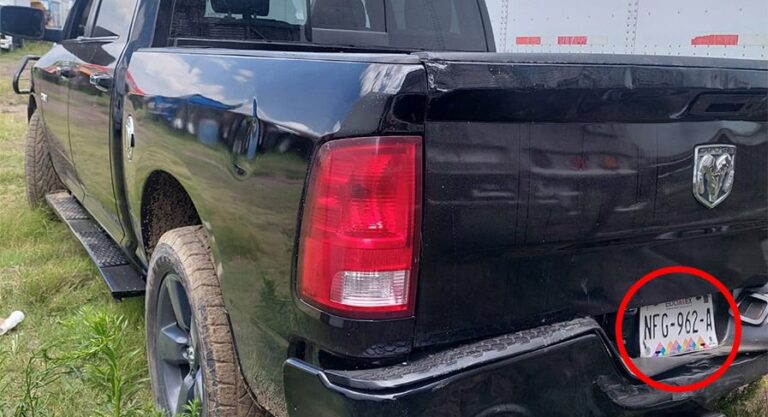Asegura SSP camioneta, presuntamente relacionada con el intento de robo a un tráiler
