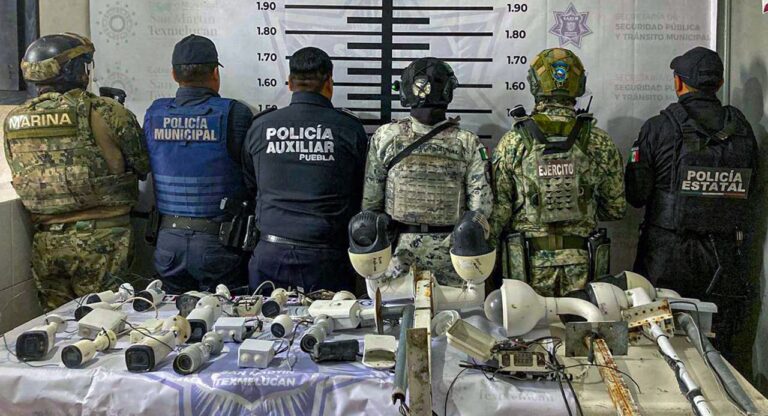 Federación, Estado y Municipio aseguran 21 cámaras ilegales en Texmelucan