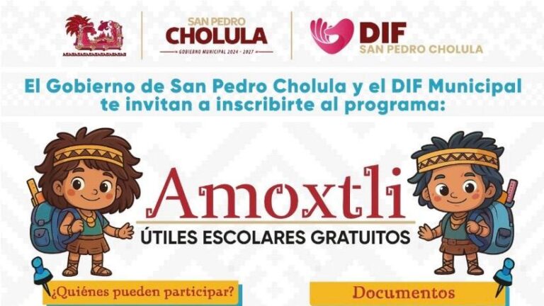 Continúa abierto el registro para la entrega de útiles escolares gratuitos a niñas y niños en San Pedro Cholula