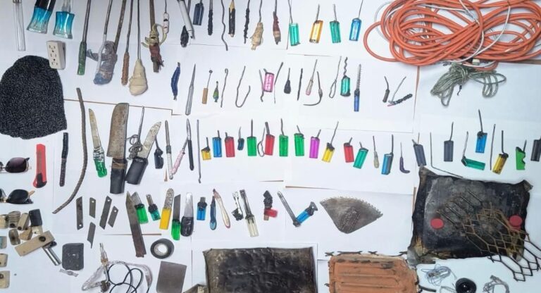 Tras revisión en penal de Puebla, SSP asegura más de 90 objetos punzocortantes