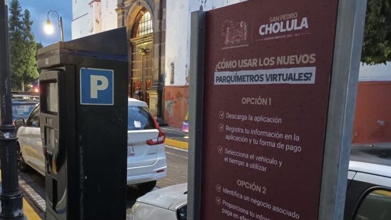 Reactivan parquímetros en San Pedro Cholula, cobrarán seis pesos por hora