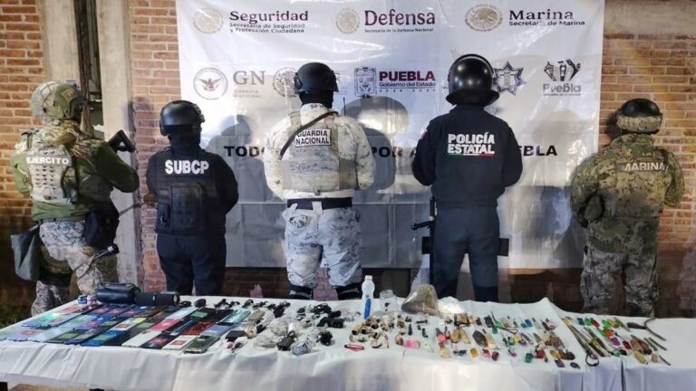 SSP, SEMAR, DEFENSA y GN realizan operativo de supervisión en penal de Puebla