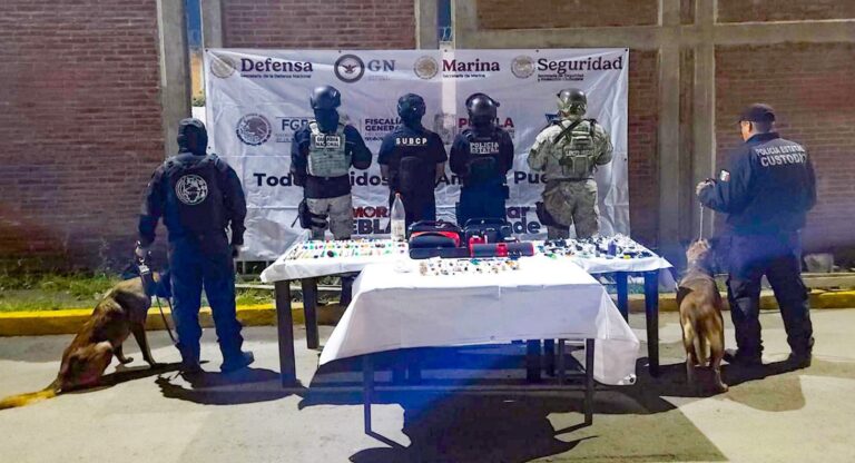 Realizan DEFENSA, Guardia Nacional y SSP operativo en el penal de Puebla