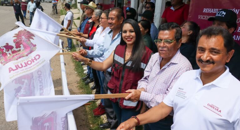 Rehabilita Gobierno de Tonantzin Fernández más vialidades en San Pedro Cholula