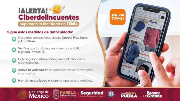 Advierte SSP sobre suplantación de identidad de la tienda en línea “TEMU”