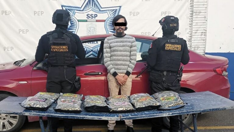 Detiene SSP a hombre con más de 4,5 kg de posible marihuana