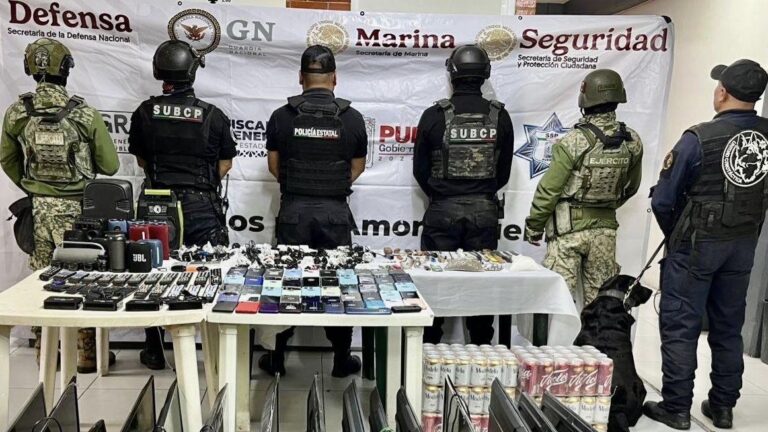 Aseguran SSP y Defensa drogas y objetos prohibidos en el penal de Tepexi