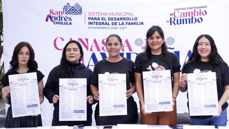 Solidaridad y apoyo en San Andrés Cholula con Canasta Navideña 2025