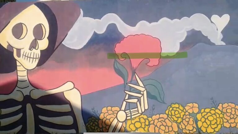 Pintan mural “Catrinas” en San Andrés Cholula