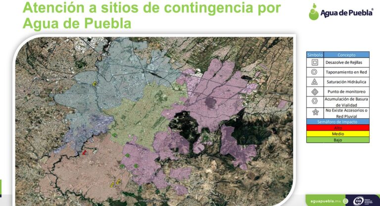 Operativo interinstitucional de respuesta inmediata mitiga riesgos por lluvias en la capital poblana