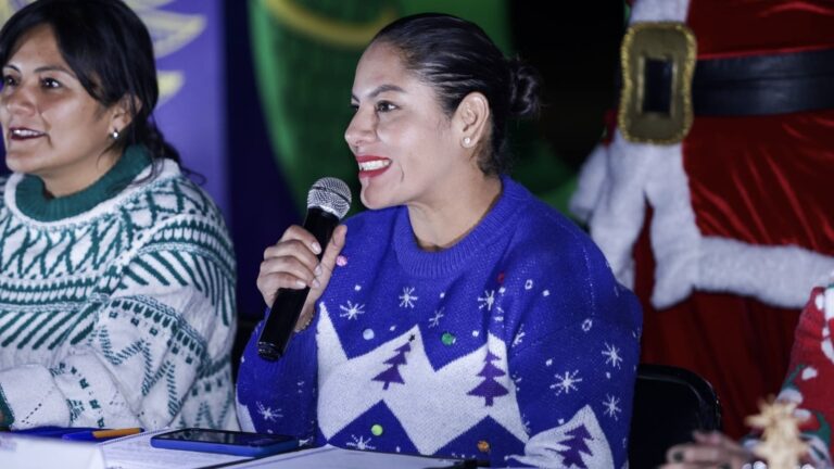 Anuncia Lupita Cuautle el inicio de la navidad con encendido de árboles