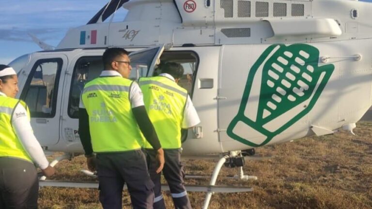 Con respuesta inmediata, trasladan por vía aérea a motociclista grave desde Ciudad Serdán
