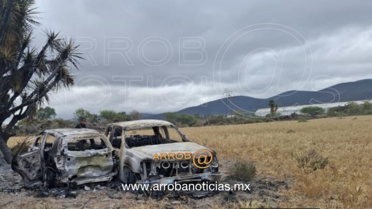 Hallan camionetas calcinadas utilizadas en el asesinato de policías de Huixcolotla