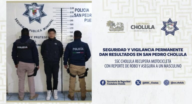 Seguridad y vigilancia permanente dan resultados en San Pedro Cholula