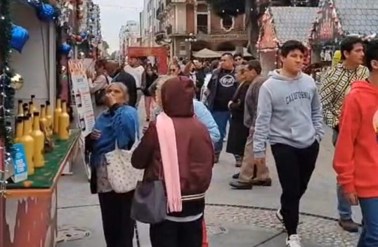 Poblanos disfrutan de la Villa Navideña Artesanal