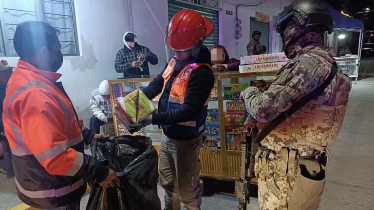 Decomisan 100 kilogramos de pirotecnia ilegal en operativo “Navidad Segura” en Huejotzingo