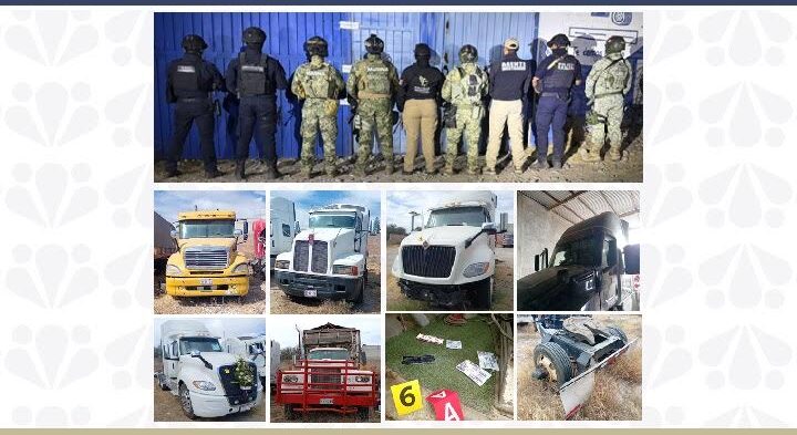 Realiza FGE cateo en Tehuacán; recuperó tractocamiones de procedencia ilícita  