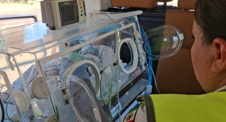 Gobierno Estatal activa ambulancia aérea para traslado de recién nacido
