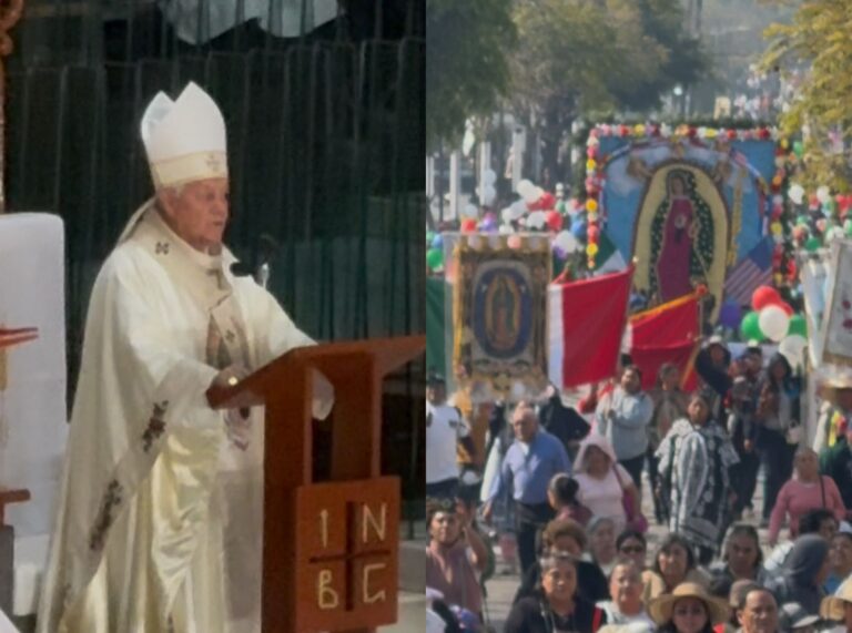 En el día de los poblanos en la Basílica , peregrinos muestran apoyo a migrantes